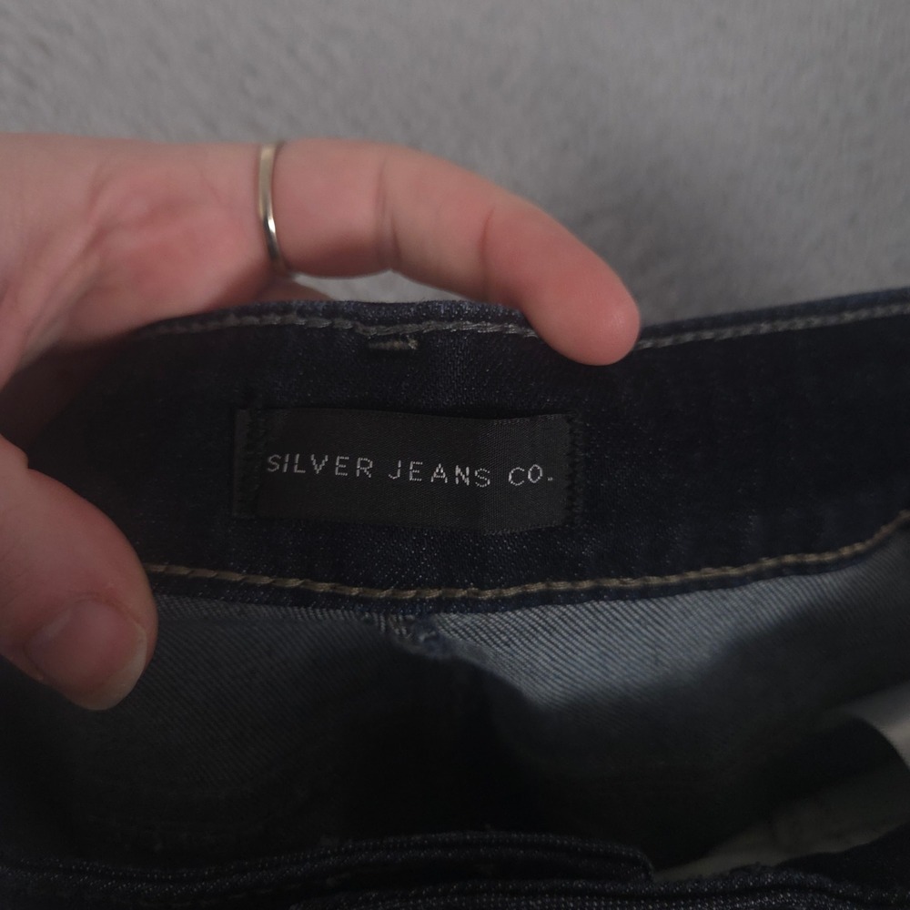 Silver Jeans Co Jeans Womens 34x32 Dark Indigo Avery Straight Leg Stretch Denim - Picture 6 of 11